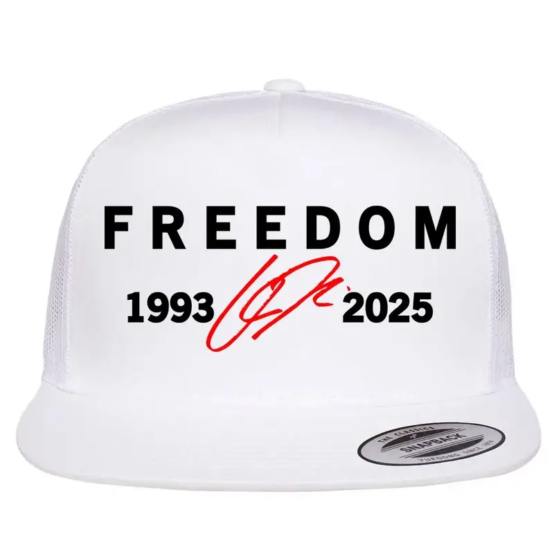 Freedom Red Signature 1993-2025 Charlie Kirk Tribute Faith Christian Truth Rest In Peace RIP Flat Bill Trucker Hat Baseball C...