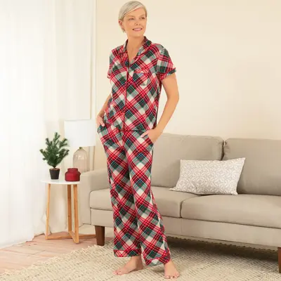 Hello Mello Holiday Sleep Separates - Candy Cane - Top - S/M