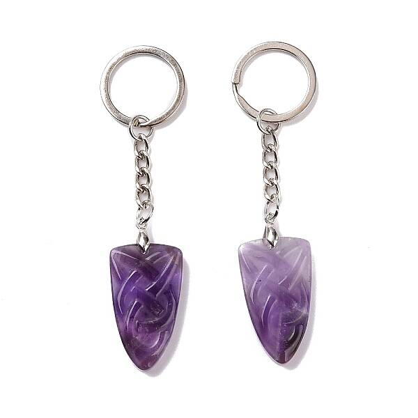 Natural Amethyst Sailor's Knot Pendant Keychain