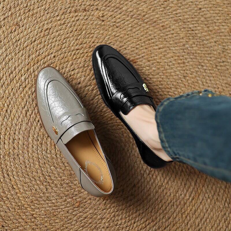 CHIKO Bastet Round Toe Block Heels Loafers Shoes