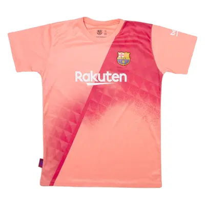 BARCA FC Barcelona FAN SHIRT Messi #10 Boys Jersey Pink Crew Neck 14Y