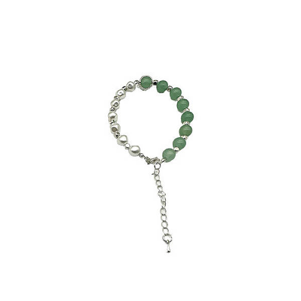 Natural Green Aventurine Round Beaded Bracelet