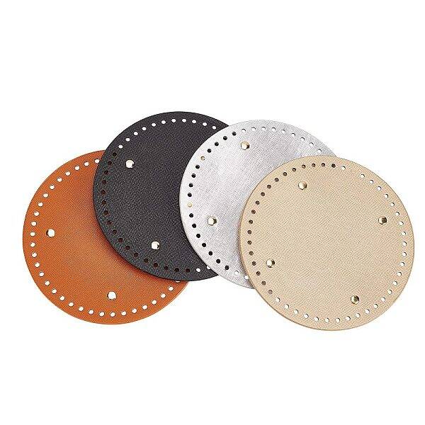 PU Leather Flat Round Bag Bottom