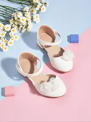 Girl's Elegant Flower Decorated Flat Shoes, Cute Comfortable Princess Shoes for Party, Daily Clothing Decor, Trendy All-match...