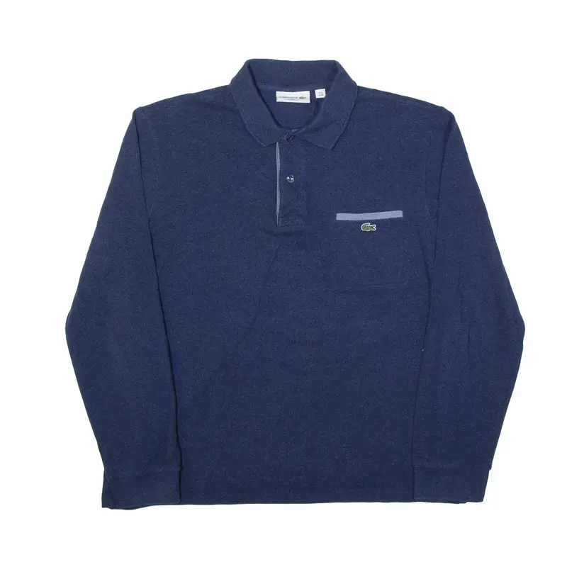 LACOSTE Classic Fit Polo Shirt Blue Long Sleeve Womens M