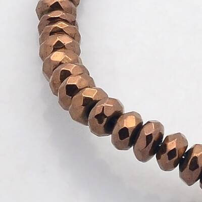 Electroplate Non-magnetic Synthetic Hematite Beads Strands