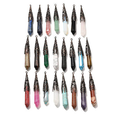 Natural & Synthetic Mixed Gemstone Pendants