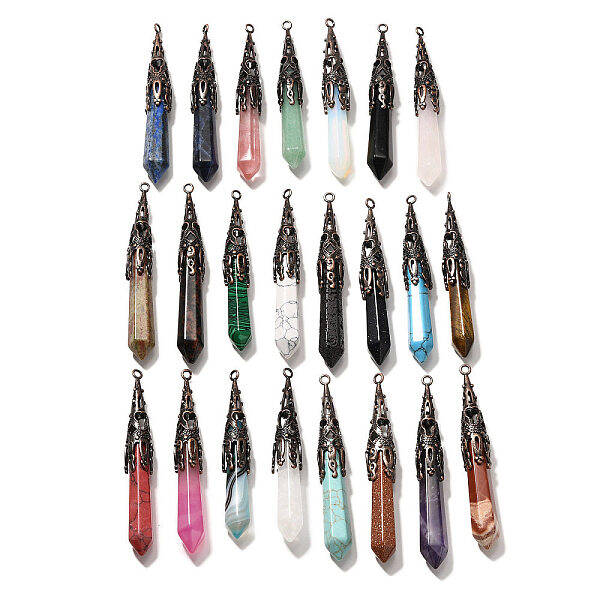 Natural & Synthetic Mixed Gemstone Pendants