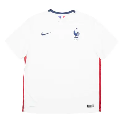 NIKE France National Football Mens Football Shirt Jersey White V-Neck XL