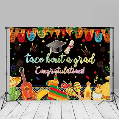 Taco Bout A Grad Music Flags Photo Booth Background - Aperturee