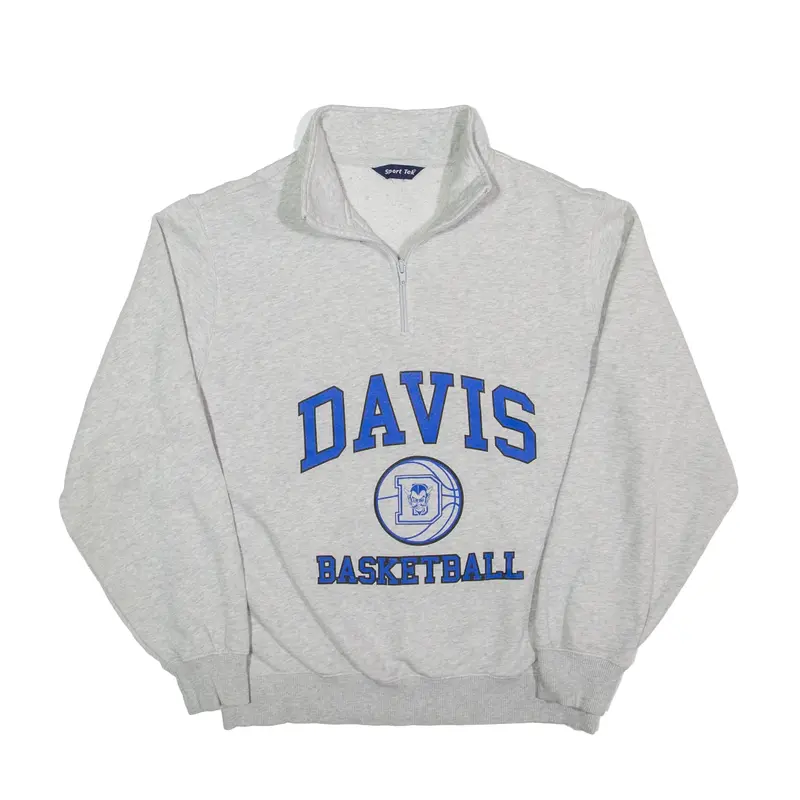 SPORT-TEK Davis Basketball USA Sweatshirt Grey 1/4 Zip Mens M
