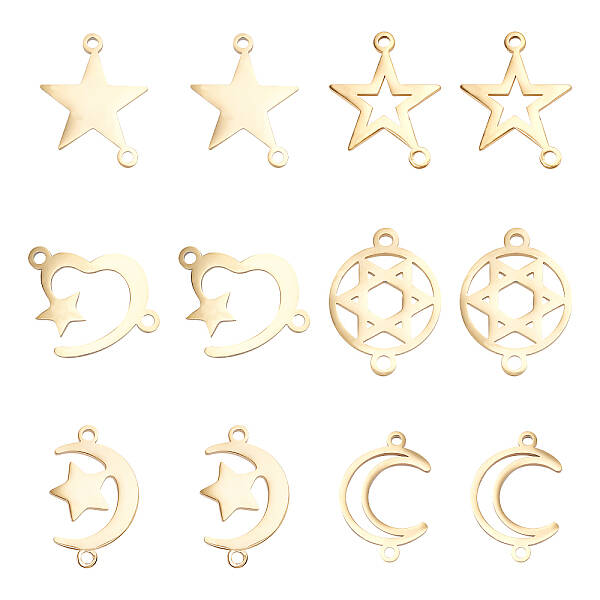 12Pcs 6 Style 304 Stainless Steel Links Connectors