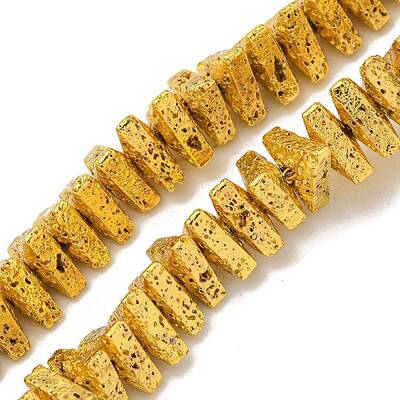 Electroplated Natural Lava Rock Beads Strands