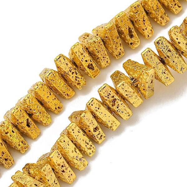Electroplated Natural Lava Rock Beads Strands
