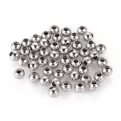 Non-Tarnish 304 Stainless Steel Round Seamed Beads
