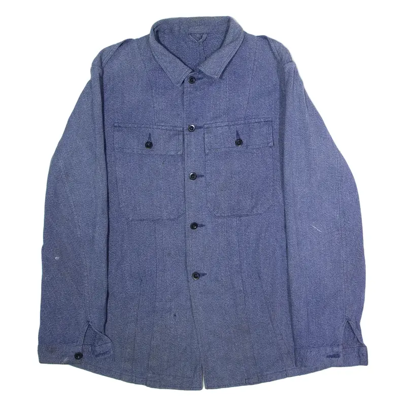 Swiss Mens Workwear Jacket Blue Twill L