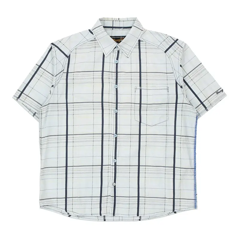 Wrangler Checked Short Sleeve Shirt - XL Blue Cotton