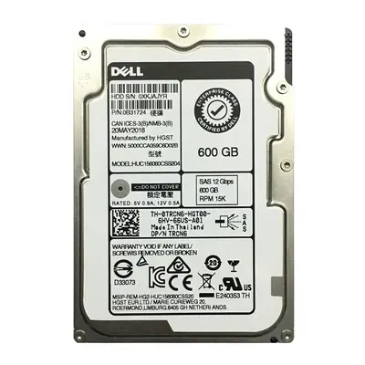 0TRCN6 Dell 600GB 6Gb/s SAS 15000 2.5-inch 64MB Hard Drive