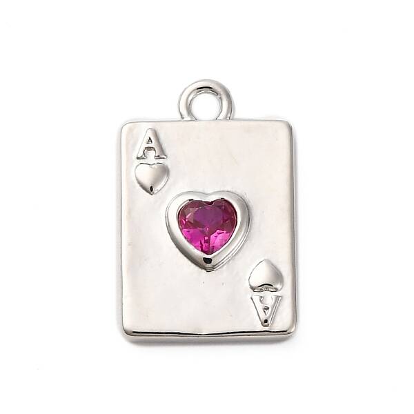 Brass Micro Pave Cubic Zirconia Charms