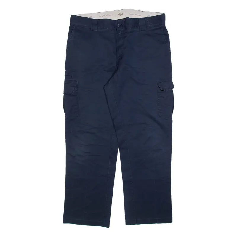 DICKIES Cargo Mens Trousers Blue Regular Straight W38 L32