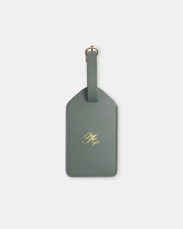 Initial Luggage Tag | Color: Thyme | Style: L