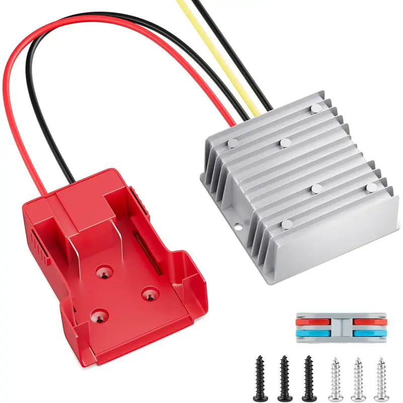 18V to 12V Step-Down Converter for Milwaukee M18  Adapter, DC 12V 20A 240W Buck Converter Regulator for Golf Carts, RC , , La...