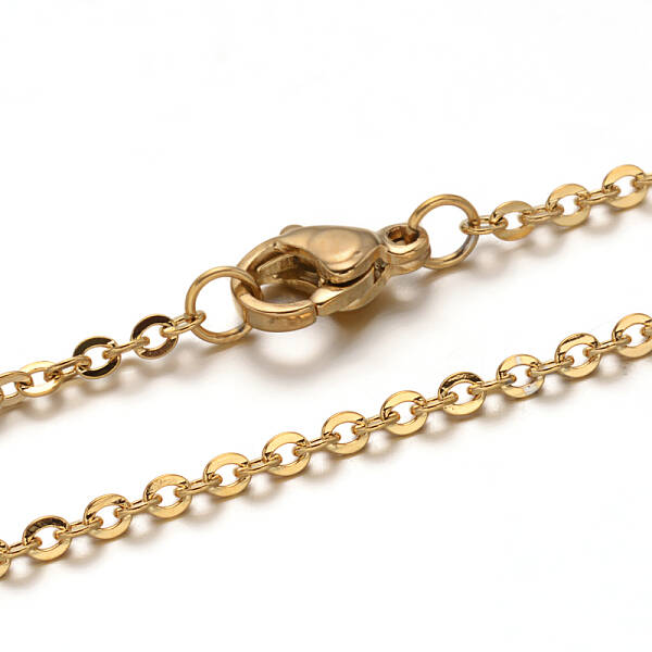 Ion Plating(IP) 304 Stainless Steel Cable Chain Necklace for Men Women
