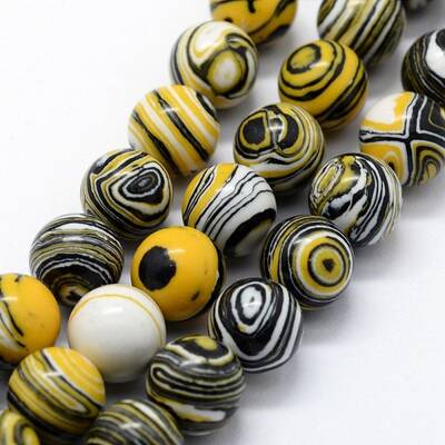 Synthetic Malachite Beads Strands