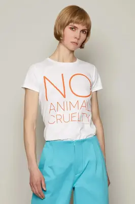 No Animal Cruelty T-Shirt (White) | size: M