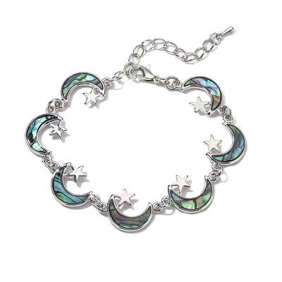 Natural Shell Link Chain Bracelet for Women