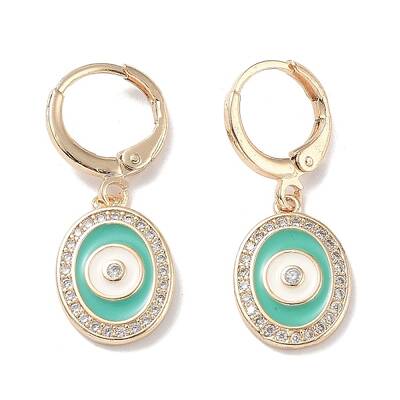 Real 18K Gold Plated Brass Dangle Leverback Earrings