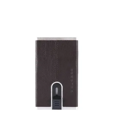 Piquadro Brown Leather Credit Card Holder with Square Sliding System PP4825B3R-TM