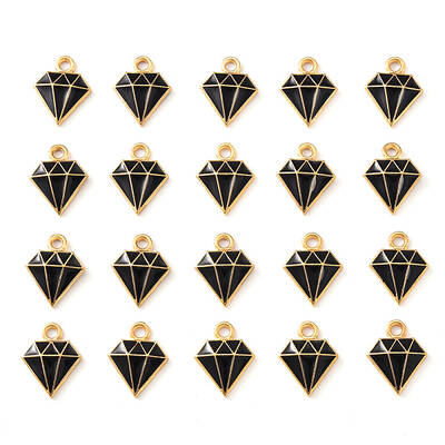 20Pcs Light Gold Alloy Enamel Charms