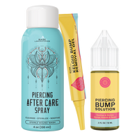 Base Laboratories Piercing Bump & Keloid Removal Kit | Oil, Gel & Saline Spray for Piercing Aftercare, Keloid & Scar Treatmen...