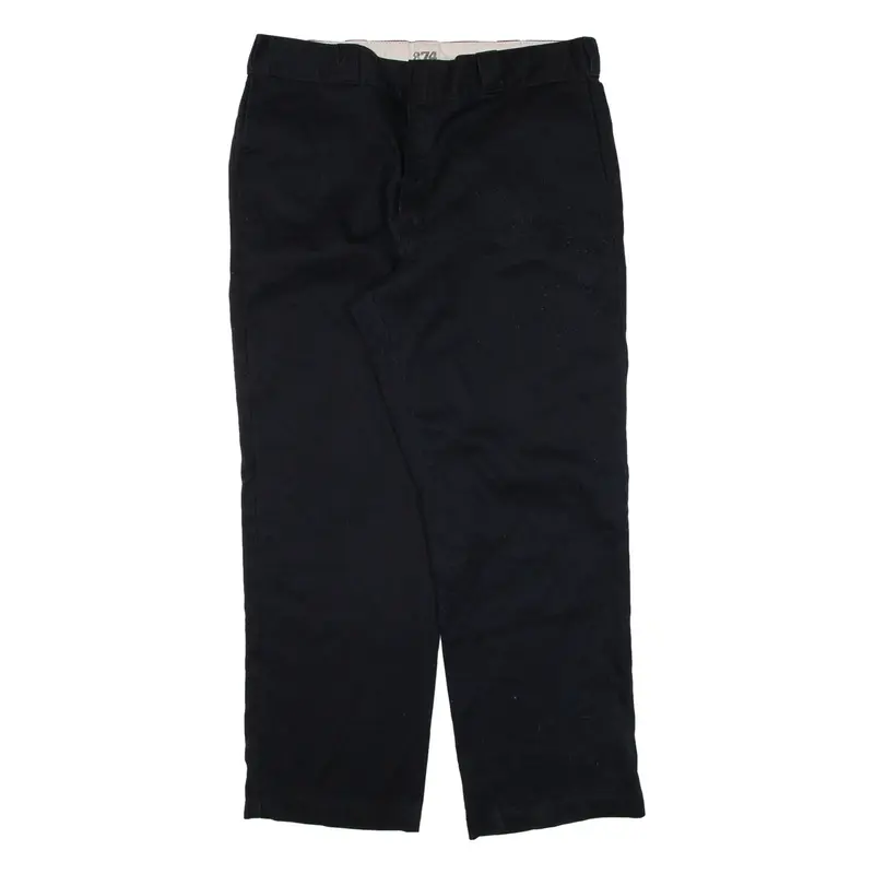 DICKIES 874 Workwear Mens Trousers Black Regular Straight W38 L30