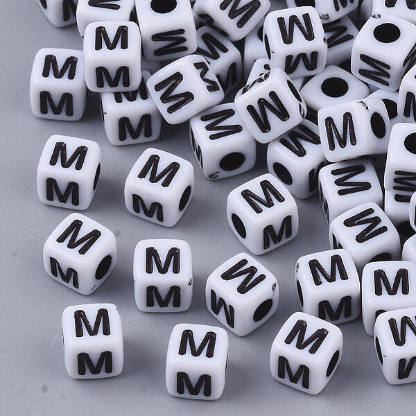 White Opaque Acrylic Beads