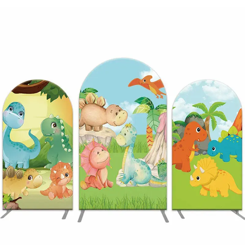 Aperturee Carton Dinosaur Arch Backdrop Kit For Kids Birthday | Chiara Wall Backdrop Diy | Round Arch Backdrop Cover | Custom...