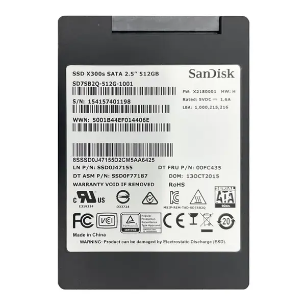 SSD0J47155 Lenovo 512GB SATA 6GB/s 2.5-Inch Internal Solid State Drive