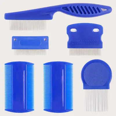 Cat Cleaning Comb, 6pcs Pet Flea Comb Set, Professional Pet Flea Remover, Grooming Tool for Small, Medium & Large Pet