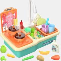 Cute Stone All-in-One Playset with Electric Faucet, Realistic Cooking Simulation, and Educational Benefits