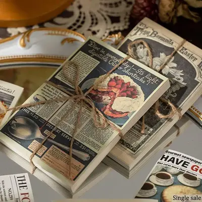 Vintage Scrapbooking Paper (60 Sheets/pack), Retro Boho Aesthetic Decorative Paper for Planner, DIY Material Paper for Scrapb...