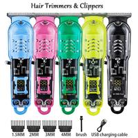 Professional Cordless Hair Clippers & Trimmers Set for Men: Rechargeable Haircut Kit with LED Display, Combs, Scissors & Cape...