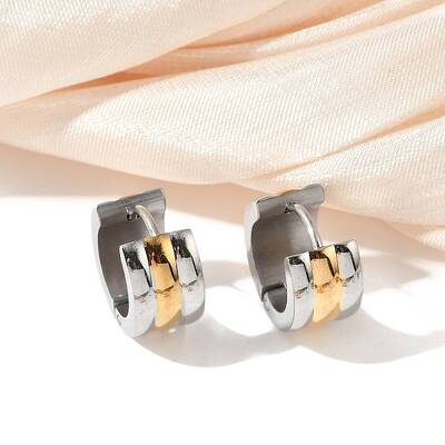 304 Stainless Steel Polishing Effect Hoop Earrings