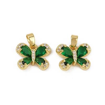 Brass Micro Pave Cubic Zirconia Charms