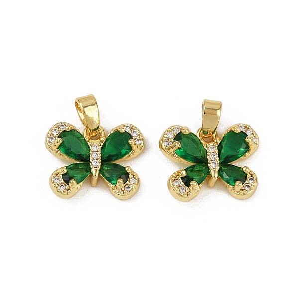 Brass Micro Pave Cubic Zirconia Charms