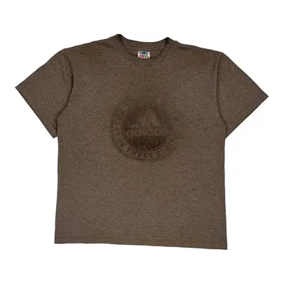 Made In Usa Adidas Spellout T-Shirt - Medium Brown Cotton Blend