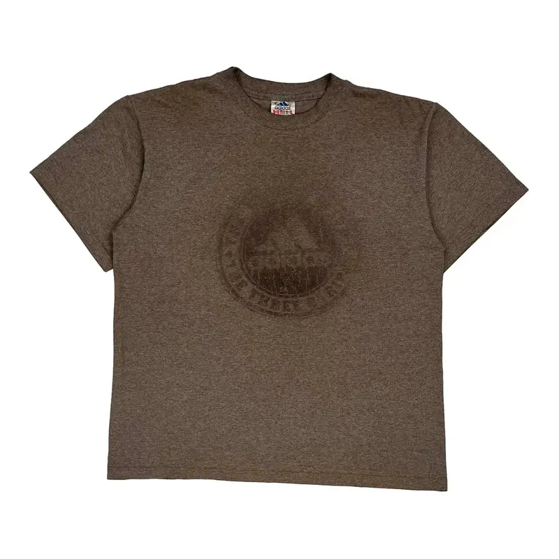 Made In Usa Adidas Spellout T-Shirt - Medium Brown Cotton Blend