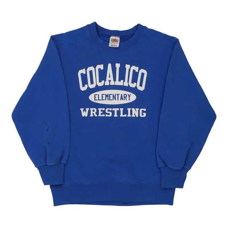 Age 13 Cocalico Elementary Wrestling Fruit Of The Loom Sweatshirt - Small Blue Cotton