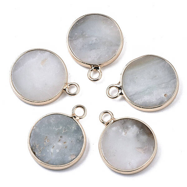 Natural Flower Amazonite Pendants