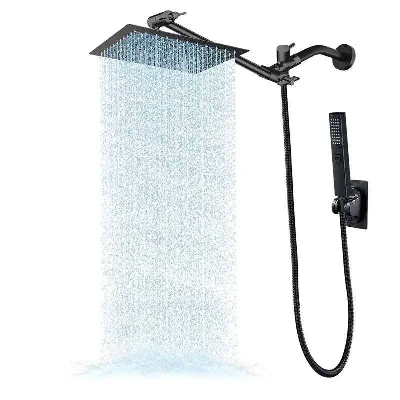 8/10inch High Pressure Rain Shower Head Set, 1 Set Powerful Shower Head with Long Hose, Bathroom Shower Heads, Bathroom Gadge...